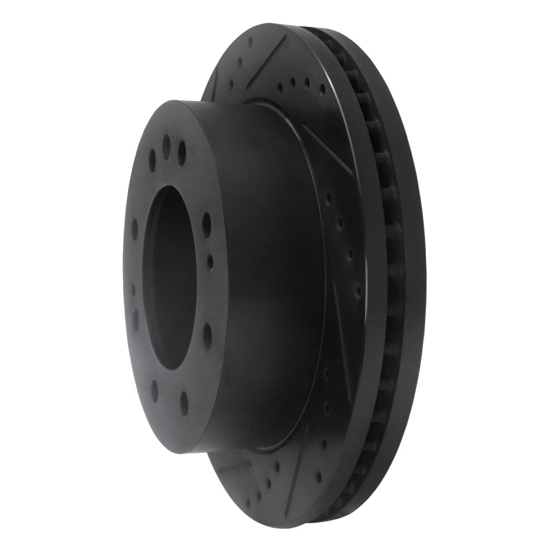 Chevrolet Suburban 3500 HD Brake Rotor (1) - Front Left - R1 Concepts - Drilled & Slotted - Black - `11-`25